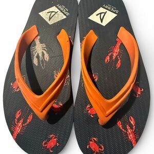 Sperry Black and Orange Lobster Sandals